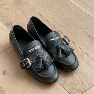 Sold ❌Miu Miu Vintage Effect Logo Loafer